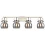 Pilaster II Sphere 36.5"W 4 Light Satin Nickel Bath Light w/ Smoke Sha