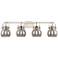 Pilaster II Sphere 36.5"W 4 Light Satin Nickel Bath Light w/ Smoke Sha