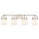 Pilaster II Sphere 36.5"W 4 Light Satin Nickel Bath Light w/ White Sha