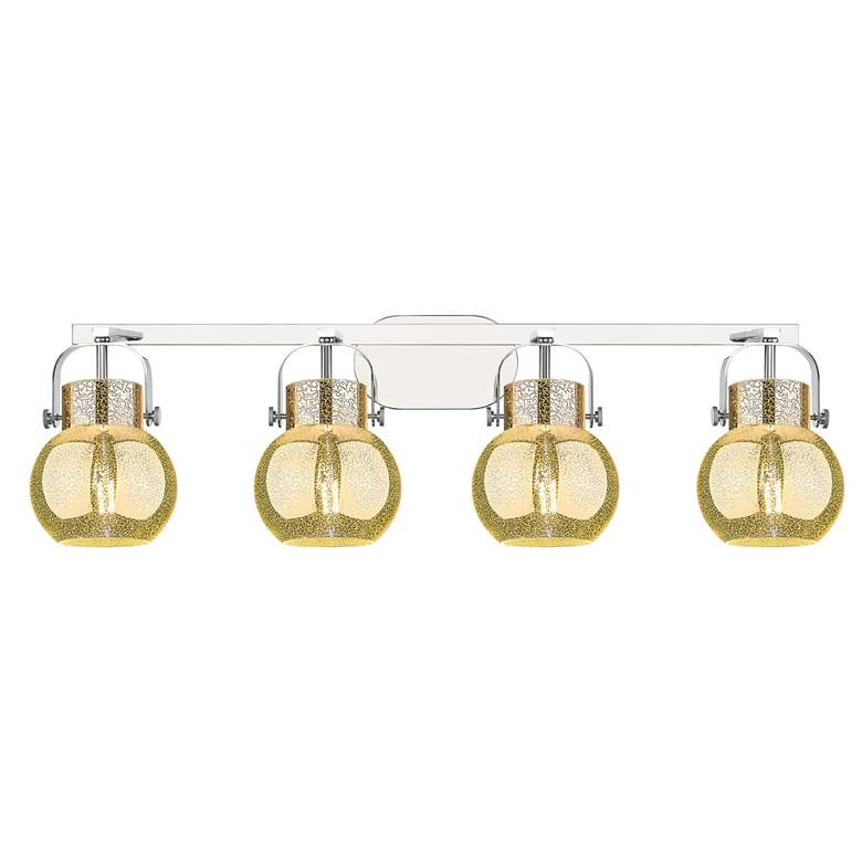 Image 1 Pilaster II Sphere 36.5"W 4 Light Chrome Bath Light w/ Mercury Shade