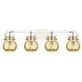 Pilaster II Sphere 36.5"W 4 Light Nickel Bath Light w/ Mercury Shade