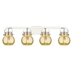 Pilaster II Sphere 36.5"W 4 Light Nickel Bath Light w/ Mercury Shade