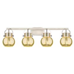 Pilaster II Sphere 36.5"W 4 Light Satin Bath Light w/ Mercury Shade