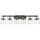 Pilaster II Sphere 45.5" Wide 6 Light Matte Black Bath Light w/ Seedy
