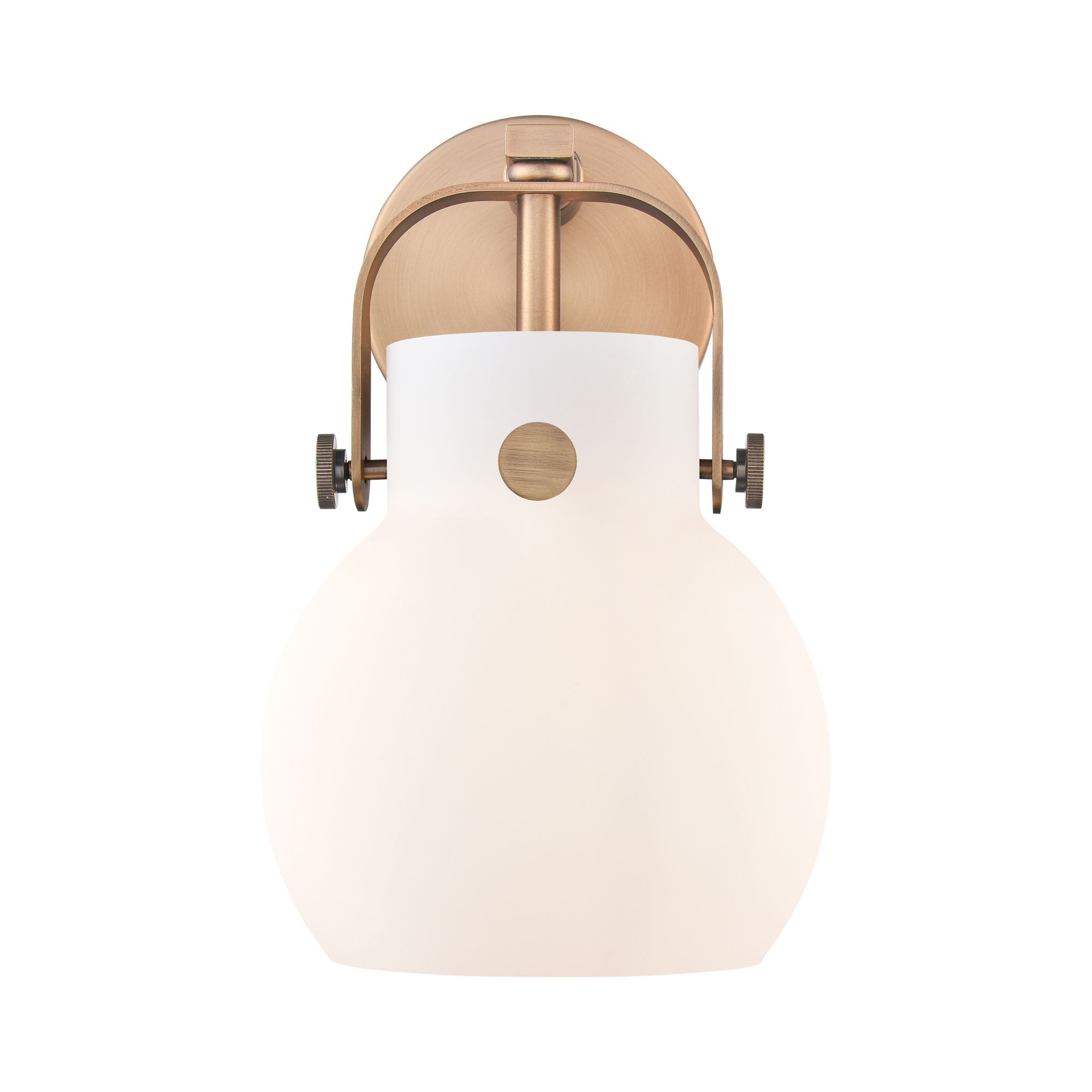 Image 2 Pilaster II Sphere 9.75" High Brushed Brass Sconce With Matte White Sh more views