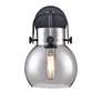 2_Pilaster II Sphere 9.75" High Matte Black Sconce With Smoke Shade more views