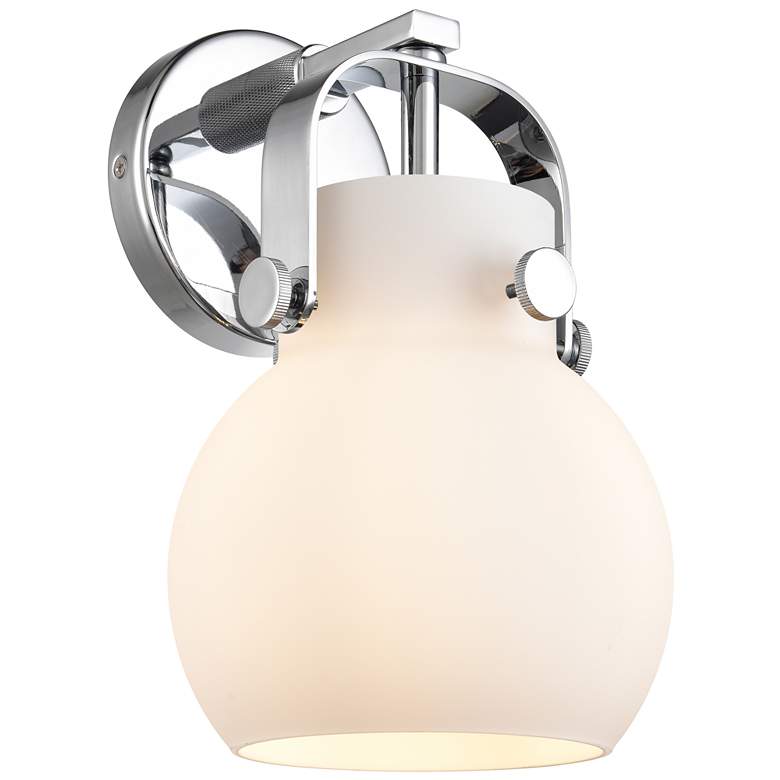Image 1 Pilaster II Sphere 9.75" High Polished Chrome Sconce With Matte White