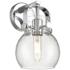 Pilaster II Sphere 9.75" High Polished Chrome Sconce With Seedy Shade
