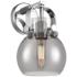 Pilaster II Sphere 9.75" High Polished Chrome Sconce With Smoke Shade