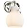 Pilaster II Sphere 9.75" High Polished Nickel Sconce With Matte White