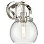 Pilaster II Sphere 9.75" High Polished Nickel Sconce With Seedy Glass