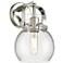 Pilaster II Sphere 9.75" High Polished Nickel Sconce With Seedy Glass