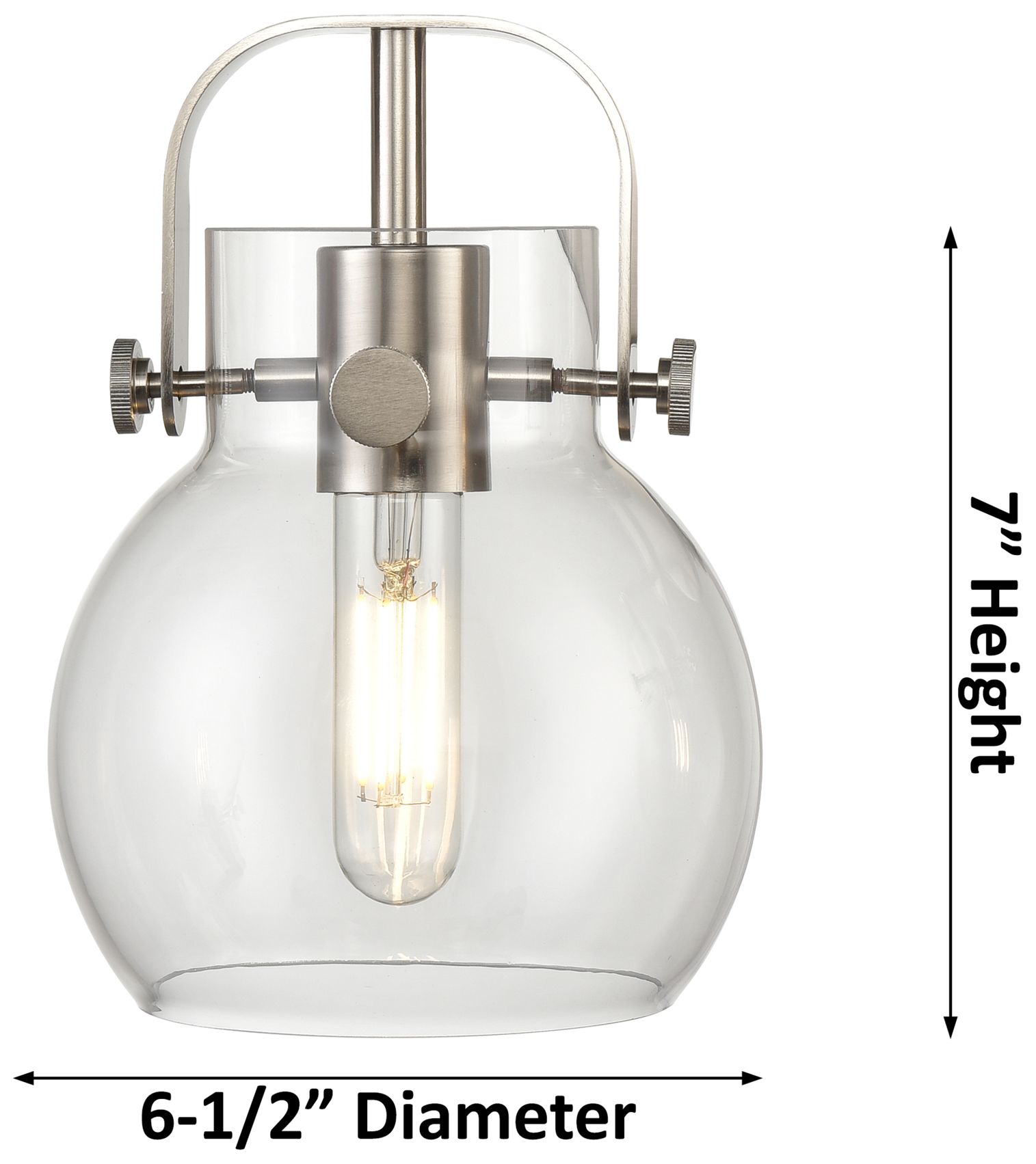 Image 6 Pilaster II Sphere 9.75" High Satin Nickel Sconce With Seedy Shade more views