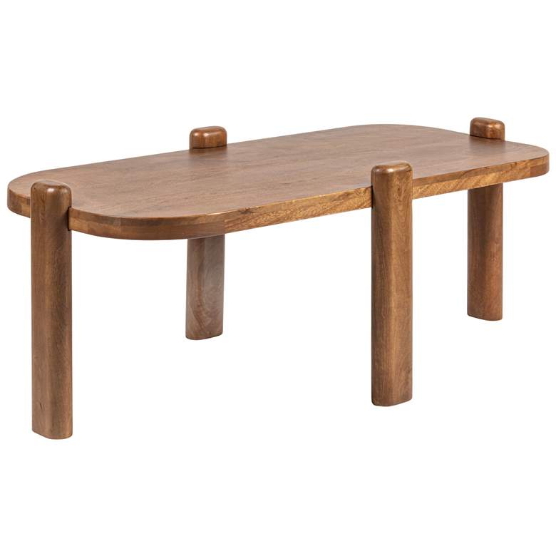 Image 2 Pill-Shaped Mango Wood Coffee Table