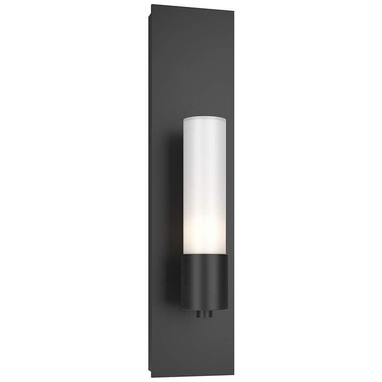 Image 1 Pillar 1 Light Sconce - Black Finish - Opal Glass