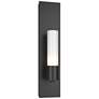 Pillar 1 Light Sconce - Black Finish - Opal Glass