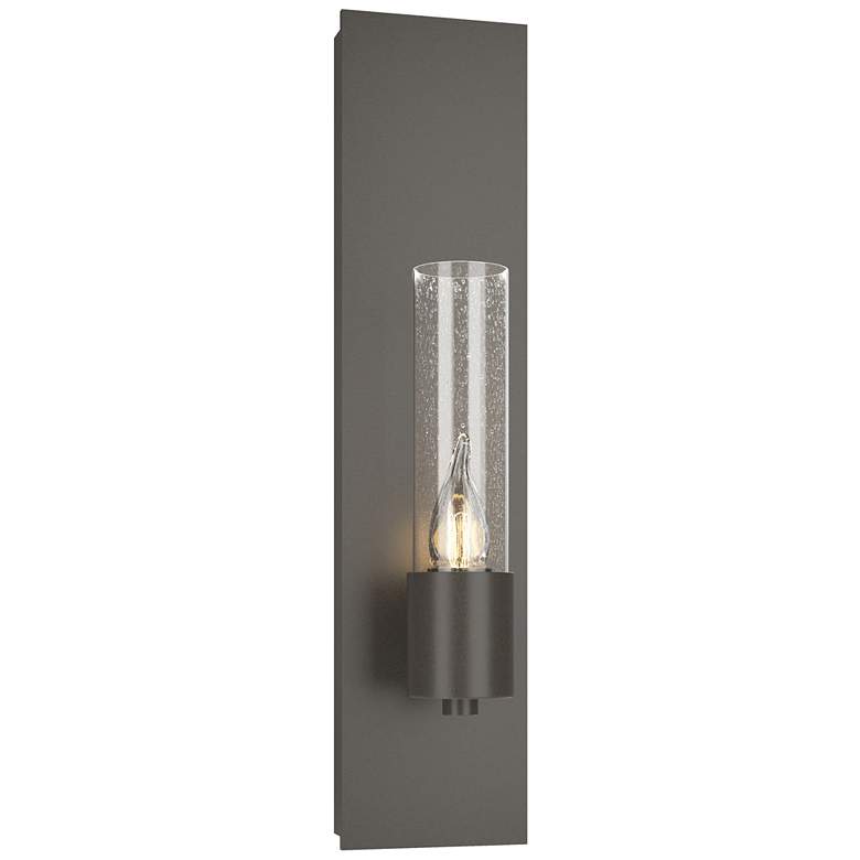 Image 1 Pillar 1 Light Sconce - Dark Smoke Finish - Seeded Clear Glass