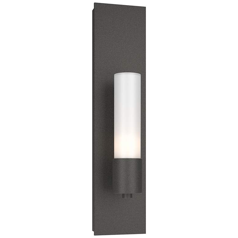 Image 1 Pillar 1 Light Sconce - Natural Iron Finish - Opal Glass