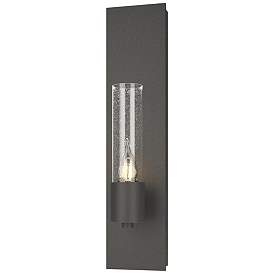 Image1 of Pillar 1 Light Sconce - Natural Iron Finish - Seeded Clear Glass