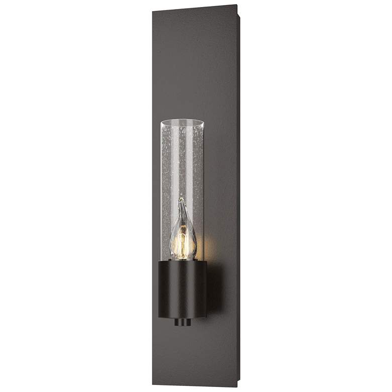 Image 1 Pillar 1 Light Sconce - Oil Rubbed Bronze - Seeded Clear Glass