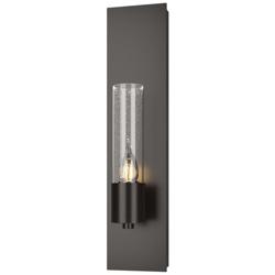 Pillar 1 Light Sconce - Oil Rubbed Bronze - Seeded Clear Glass