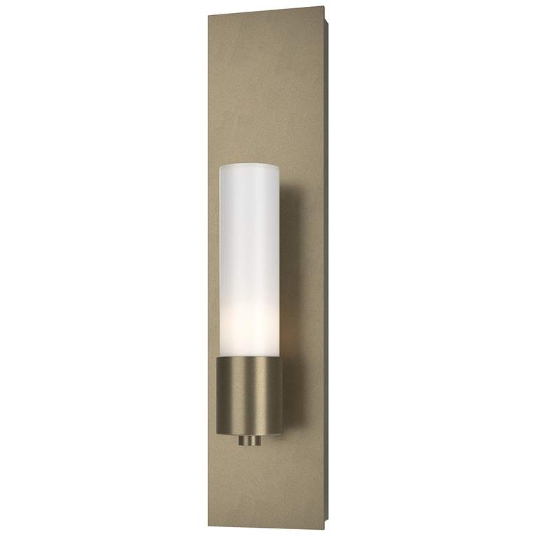 Image 1 Pillar 1 Light Sconce - Soft Gold Finish - Opal Glass