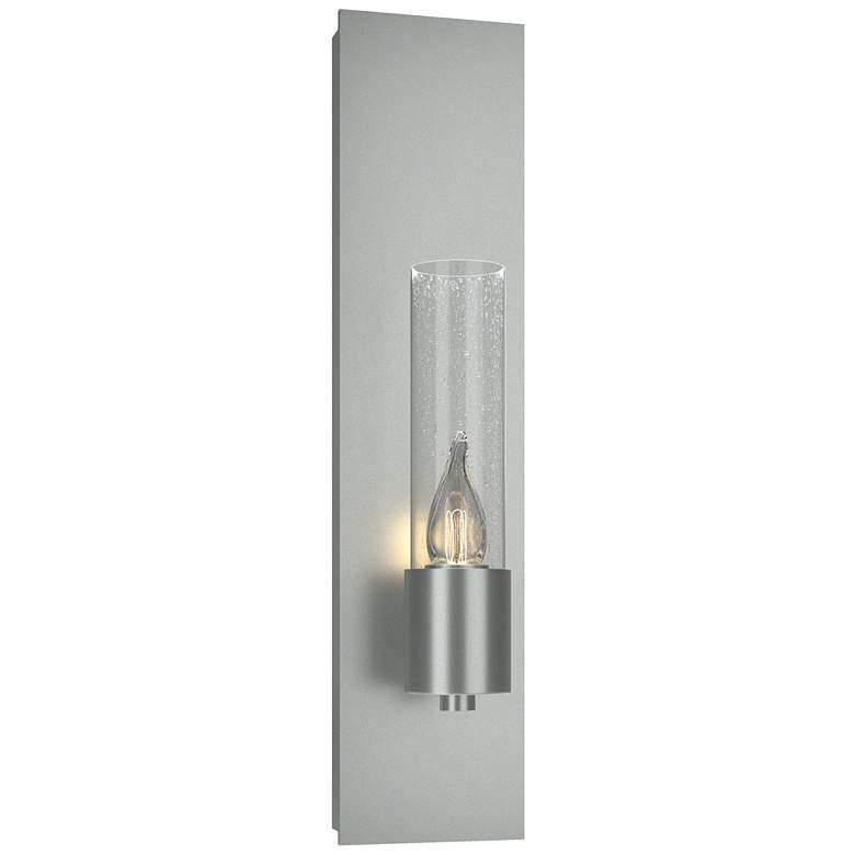Image 1 Pillar 1 Light Sconce - Vintage Platinum Finish - Seeded Clear Glass