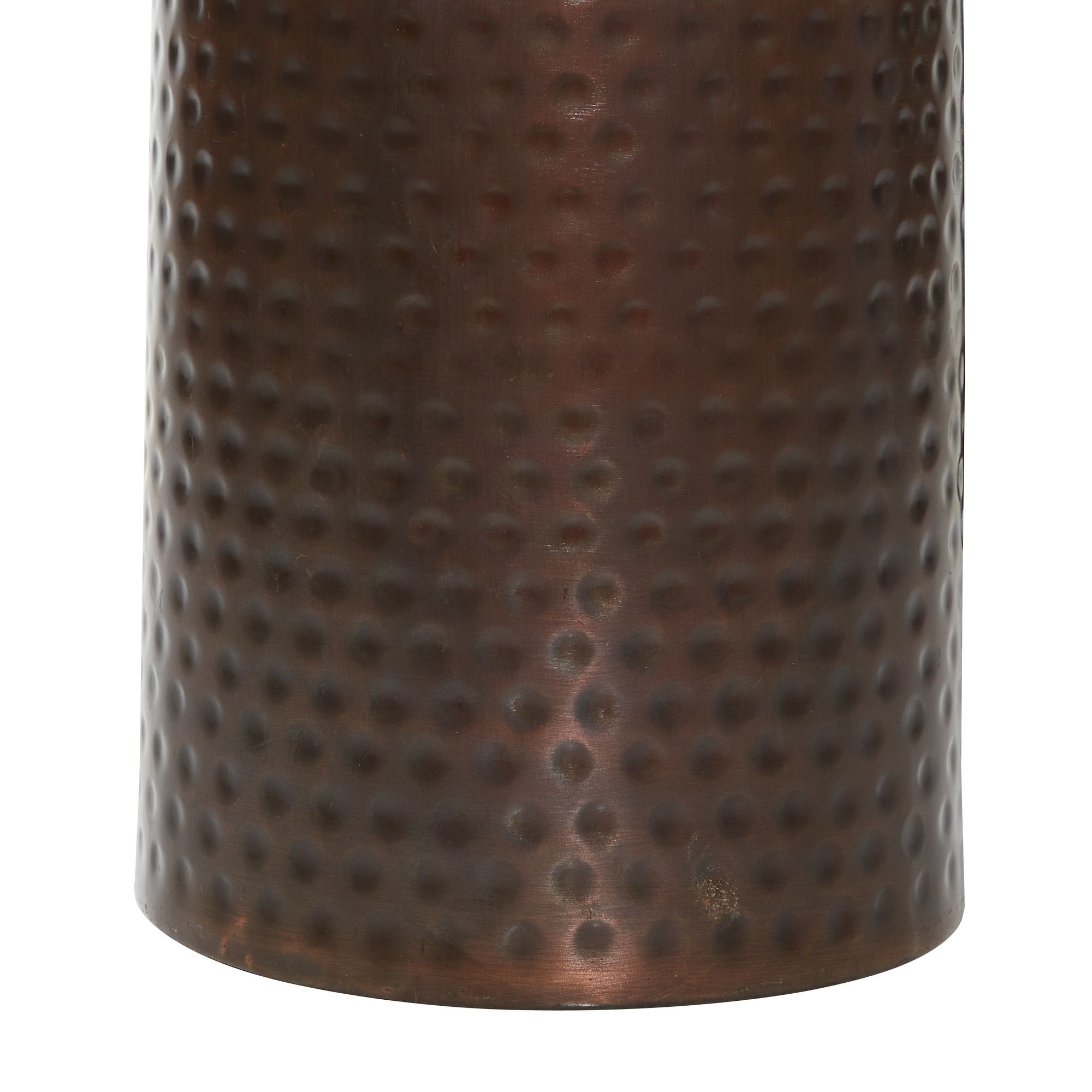 Image 4 Pillar 12"W Bronze Hammered Metal Pedestal Table Set of 4 more views