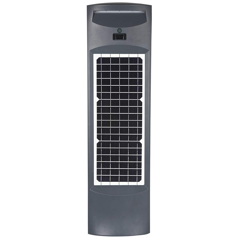 Image 1 Pillar 31 1/4 inch High Gray Motion Sensor Solar LED Bollard Light