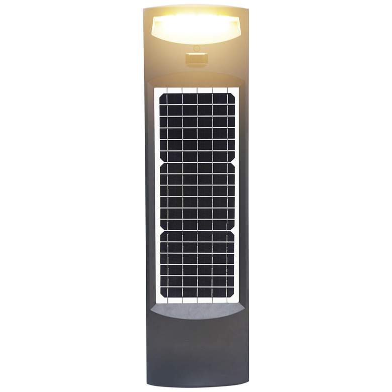 Image 3 Pillar 31 1/4" High Gray Motion Sensor Solar LED Bollard Light more views