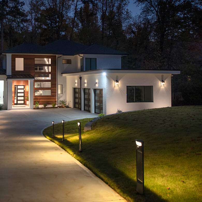 Image 6 Pillar 31 1/4" High Gray Motion Sensor Solar LED Bollard Light more views