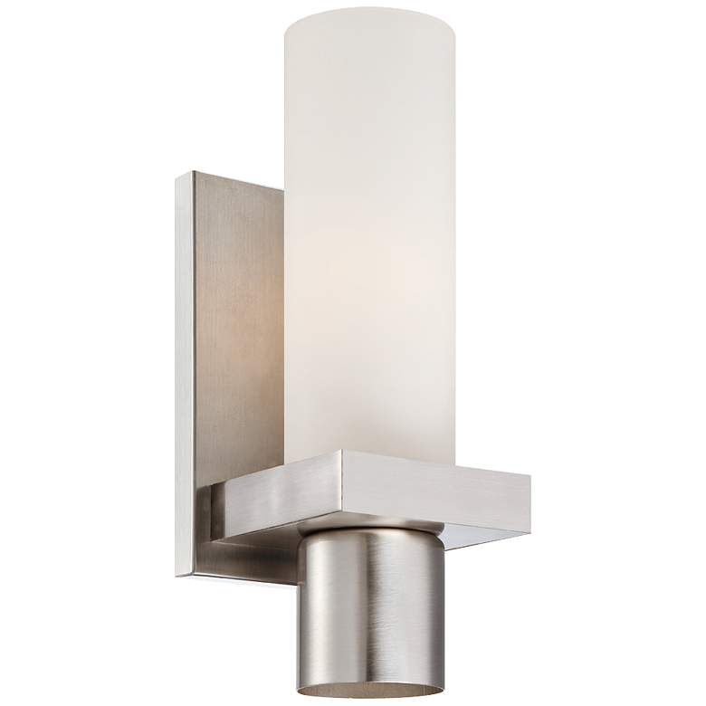 Image 1 Pillar Collection 11 1/2 inch High Brushed Nickel Wall Sconce