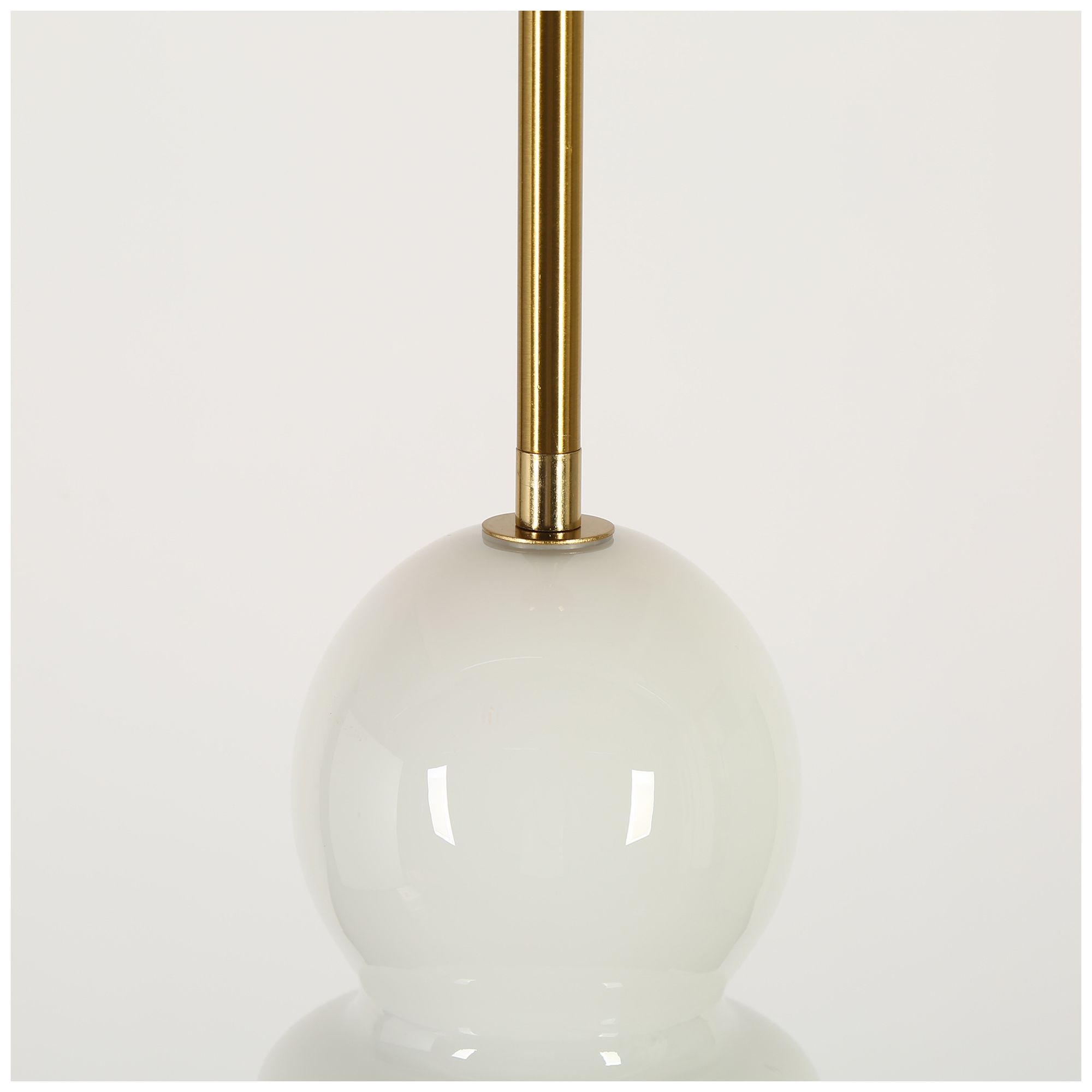 Thumbnail3 of Pillowmel Modern Brass 1-Light 9.8" Kitchen Pendant Light Opal Milk Glass more views