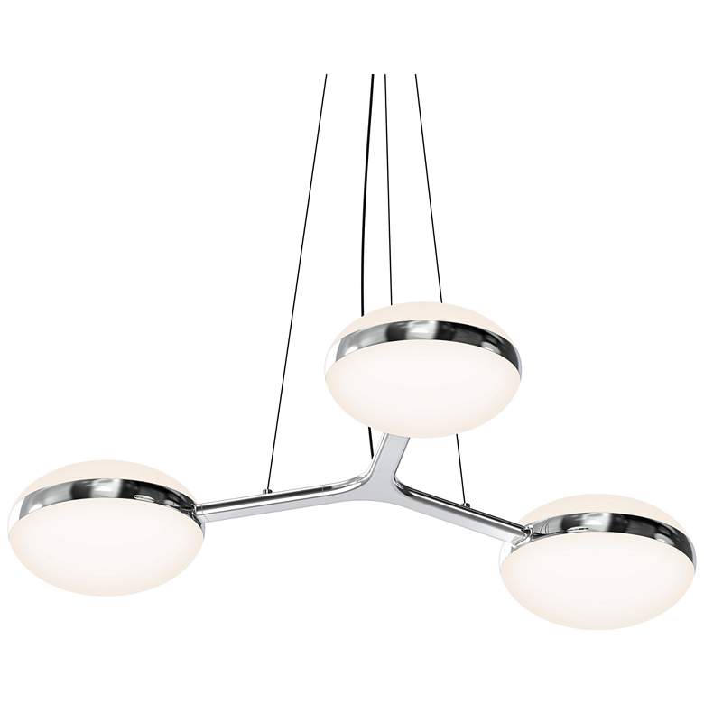 Image 1 Pillows 35.5" Wide Polished Chrome Triple Pendant