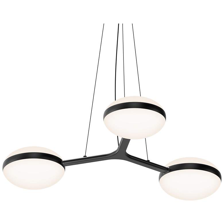 Image 1 Pillows 35.5" Wide Satin Black Triple Pendant