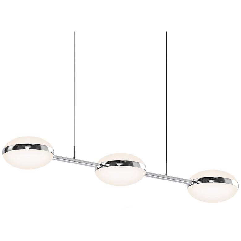 Image 1 Pillows 48.5 inch Wide 3.Light Polished Chrome Linear Pendant