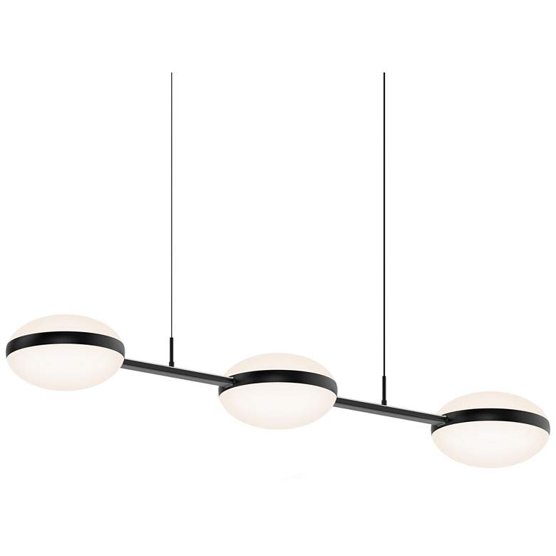 Image 1 Pillows 48.5" Wide 3.Light Satin Black Linear Pendant