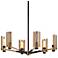 Pilsen 30"W Modern Bronze and Aged Brass 6-Light Chandelier