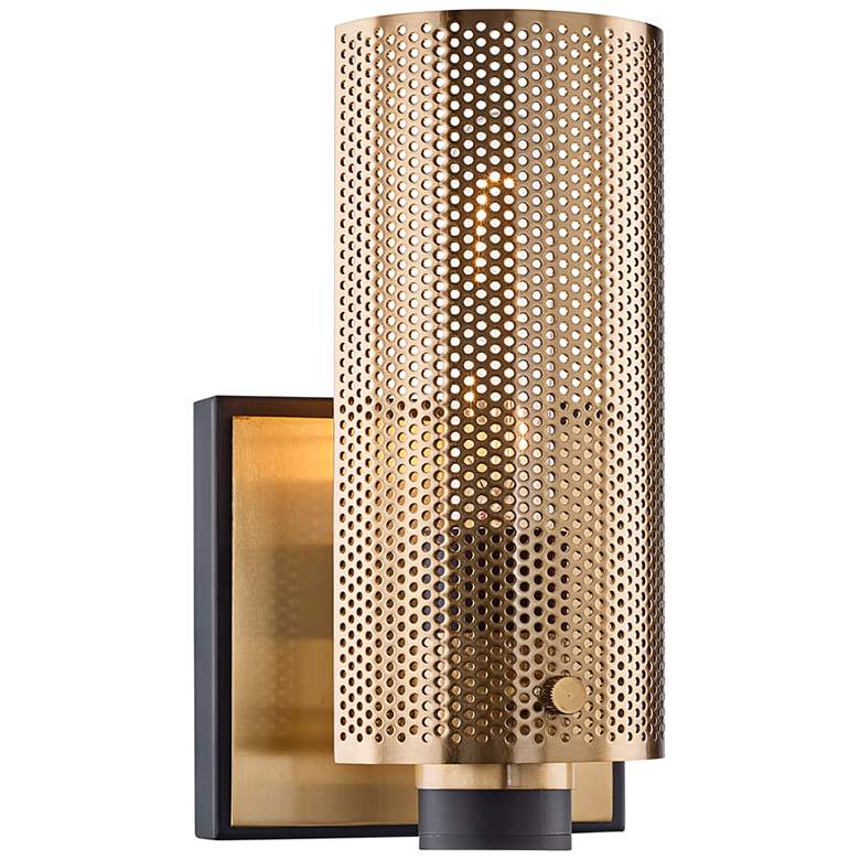 Image 2 Pilsen 8 1/2" High Modern Bronze and Aged Brass Wall Sconce