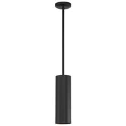 Pilson 4 3/4" Wide Matte Black Rod Hung LED Mini Pendant