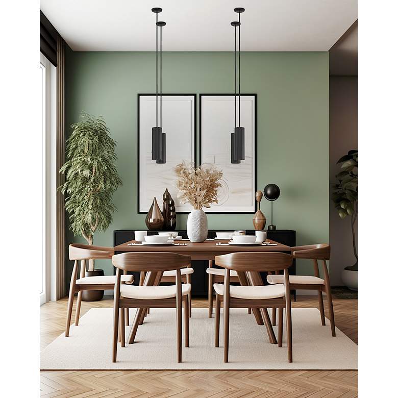 Image 4 Pilson 4 3/4" Wide Matte Black Rod Hung LED Mini Pendant more views