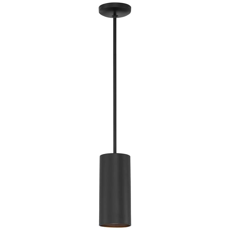 Image 1 Pilson 4 3/4" Wide Matte Black Rod Hung Mini Pendant
