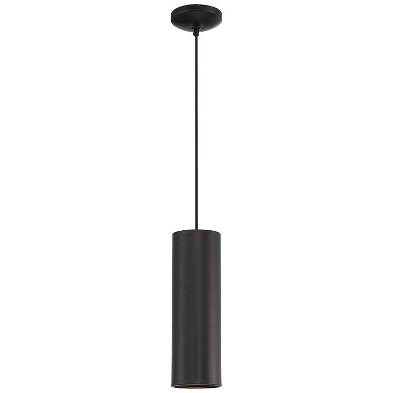 Image 1 Pilson Large Matte Black LED Pendant With Black Cord