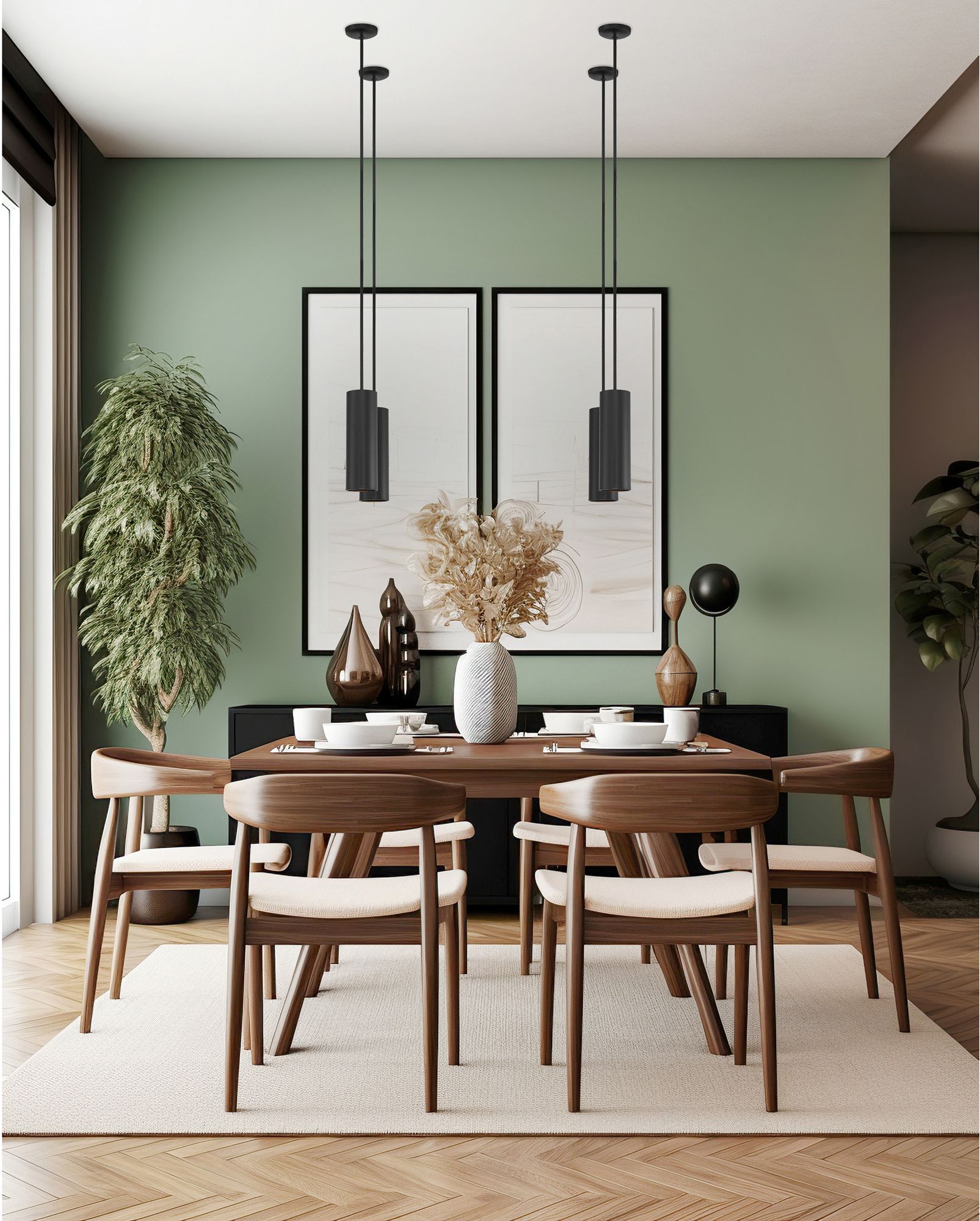 Image 5 Pilson Large Matte Black Pendant With Rigid Stem more views