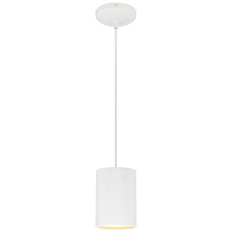 Image 1 Pilson Small Matte White Pendant with White Cord