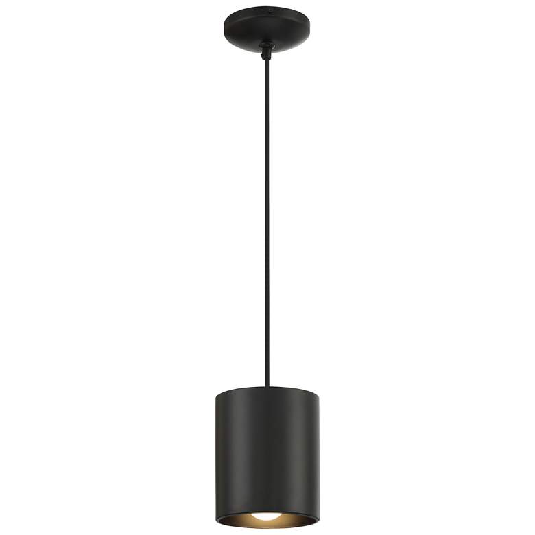 Image 1 Pilson XL 6" Wide Matte Black Mini Pendant