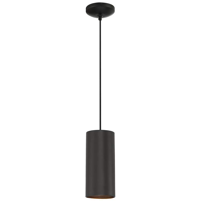Image 1 Pilson XL 6" Wide Matte Black Tall Cable Mini Pendant