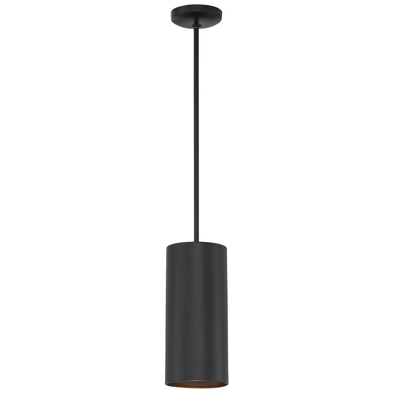 Image 1 Pilson XL 6" Wide Matte Black Tall Rigid Stem Mini Pendant