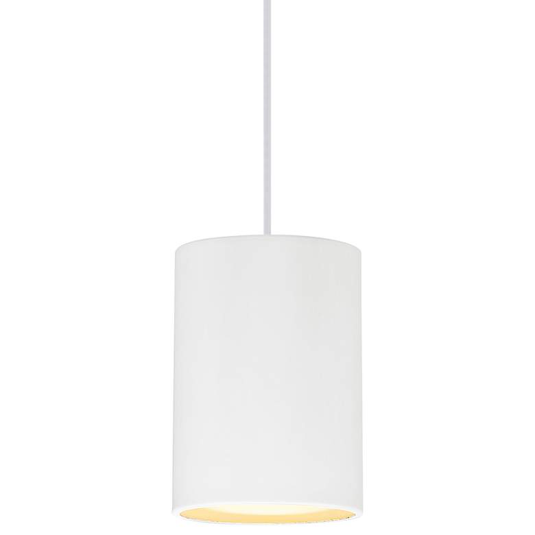 Image 2 Pilson XL 6" Wide Matte White Short Cable LED Mini Pendant
