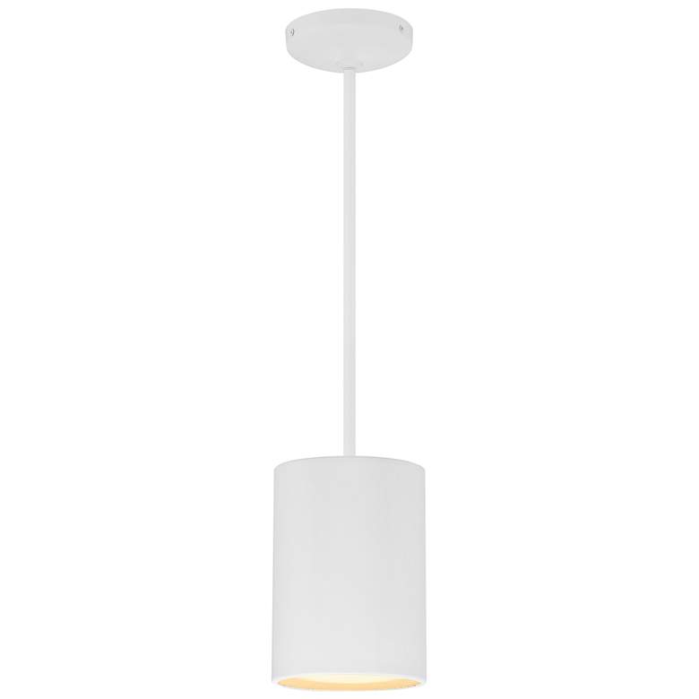 Image 1 Pilson XL 6" Wide Matte White Short Rigid Stem Mini Pendant